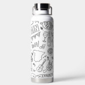 Aangepaste tekst Let's Travel Pictogram Wit Waterfles (Achterkant)