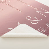 Aangepaste Tekst Letter Roos Gouden Koppel Sherpa  Sherpa Deken (3/4)