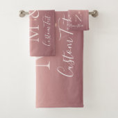 Aangepaste tekst Letters Roos Gouden Blush Badhand Bad Handdoek (Insitu)