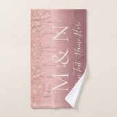 Aangepaste tekst Letters Roos Gouden Blush Badhand Bad Handdoek (Handdoek)