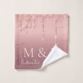Aangepaste tekst Letters Roos Gouden Blush Badhand Bad Handdoek (Wasdoekje)