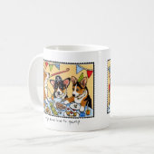 Aangepaste tekst Leuk Corgi Hond Verjaardagsfeest Koffiemok (Voorkant links)