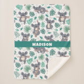 Aangepaste tekst Leuke Koala's Patroon Sherpa Deken (Voorkant)