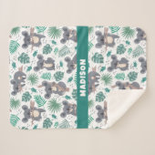 Aangepaste tekst Leuke Koala's Patroon Sherpa Deken (Voorkant (horizontaal))