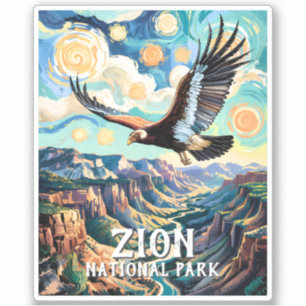 Aangepaste tekst Levendige Zion Canyon Vogel Condo Sticker