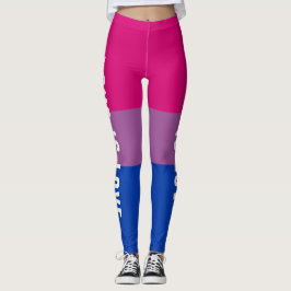 Aangepaste tekst LGBT Regenboog Biseksuele Pride V Leggings