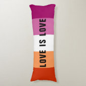 Aangepaste tekst LGBT regenboog Lesbische Pride Fl Lichaamskussen (Voorkant Verticaal)