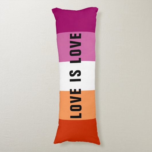 Aangepaste tekst LGBT regenboog Lesbische Pride Fl Lichaamskussen (Voorkant Verticaal)