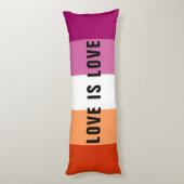 Aangepaste tekst LGBT regenboog Lesbische Pride Fl Lichaamskussen (Achterkant (Verticaal))