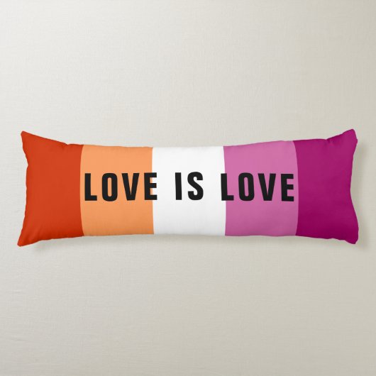 Aangepaste tekst LGBT regenboog Lesbische Pride Fl Lichaamskussen (Voorkant)