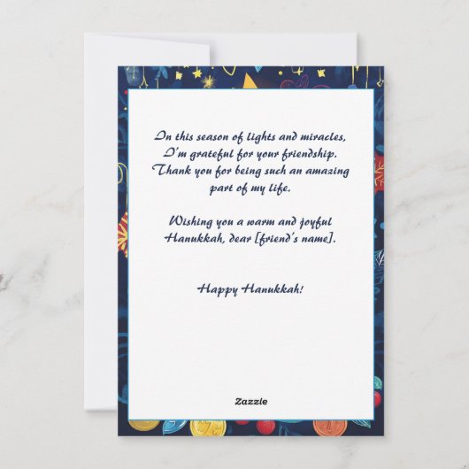 Aangepaste tekst Lichtgevende festivalgroeten Feestdagenkaart (Achterkant)