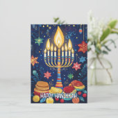 Aangepaste tekst Lichtgevende festivalgroeten Feestdagenkaart (Staand voorkant)