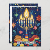 Aangepaste tekst Lichtgevende festivalgroeten Feestdagenkaart (Voorkant / Achterkant)