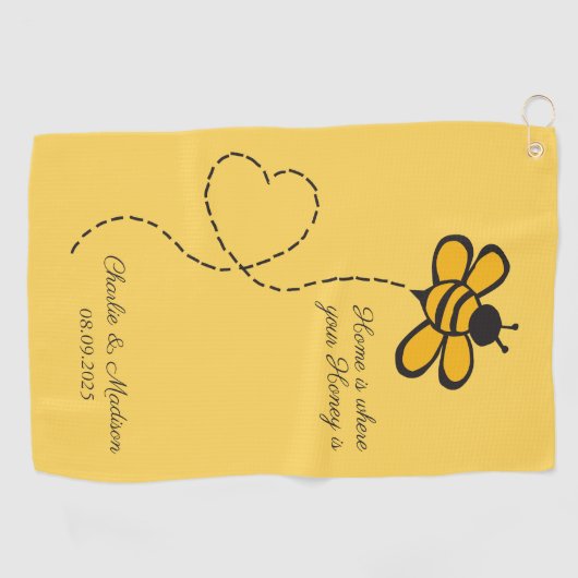 Aangepaste Tekst Liefde Bij Golfhanddoek (Horizontaal)