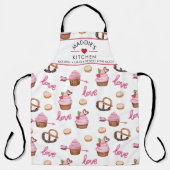Aangepaste tekst Liefde Cupcake Patroon Schort (Voorkant)