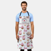 Aangepaste tekst Liefde Cupcake Patroon Schort (Gedragen)