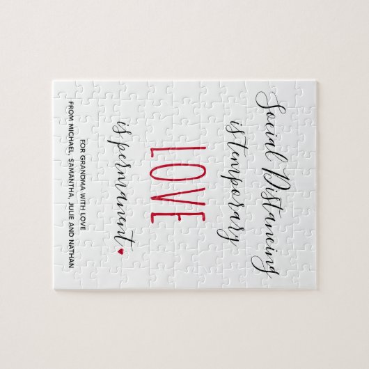 Aangepaste tekst liefdesbericht sociale afstand legpuzzel (Horizontaal)
