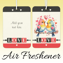 Aangepaste tekst liefdesvogels romantische Valenti Luchtverfrisser