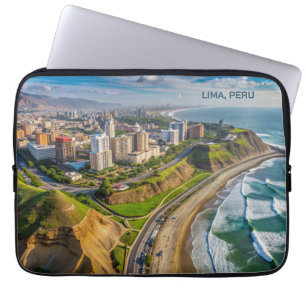 Aangepaste tekst Lima, Peru Laptop Sleeve