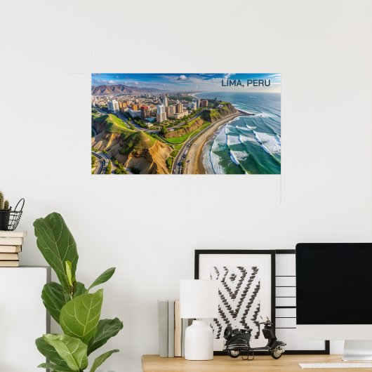 Aangepaste tekst Lima, Peru Poster (Thuiskantoor)