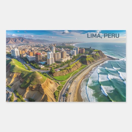 Aangepaste tekst Lima, Peru Rechthoekige Sticker (Voorkant)