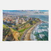 Aangepaste tekst Lima, Peru Theedoek (Horizontaal)