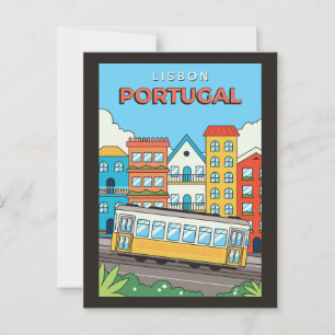 Aangepaste tekst Lissabon Portugal Briefkaart