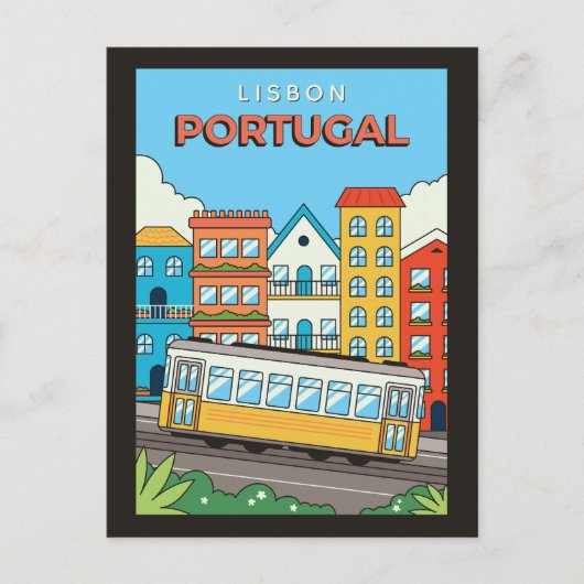 Aangepaste tekst Lissabon Portugal Briefkaart (Voorkant)