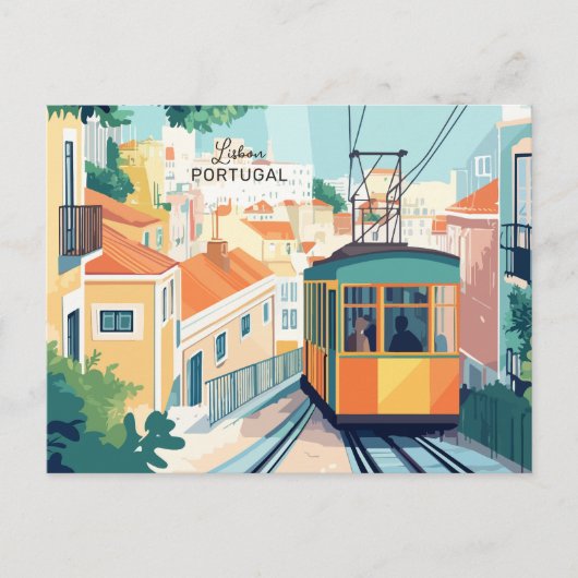 Aangepaste tekst Lissabon Portugal Briefkaart (Voorkant)
