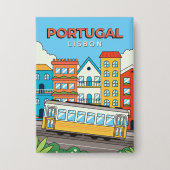 Aangepaste tekst Lissabon Portugal Button (Voorkant)