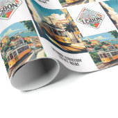 Aangepaste tekst Lissabon Portugal Cadeaupapier (Rol Hoek)