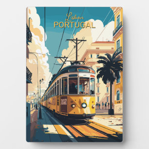 Aangepaste tekst Lissabon Portugal Fotoplaat