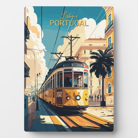 Aangepaste tekst Lissabon Portugal Fotoplaat (voorkant)