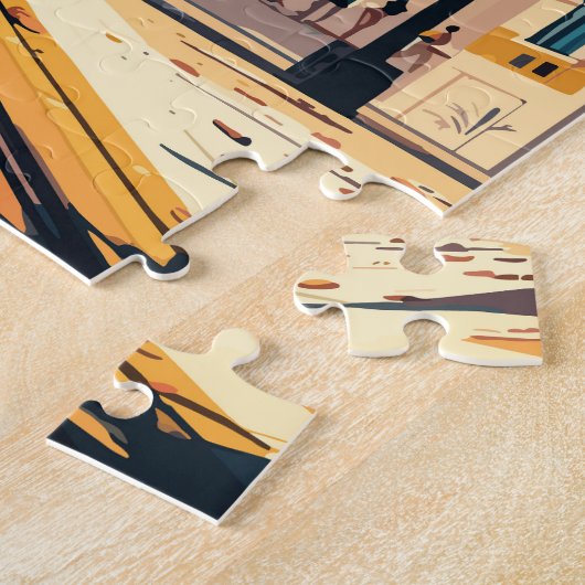 Aangepaste tekst Lissabon Portugal Legpuzzel (Zijkant)