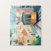 Aangepaste tekst Lissabon Portugal Legpuzzel (Verticaal)