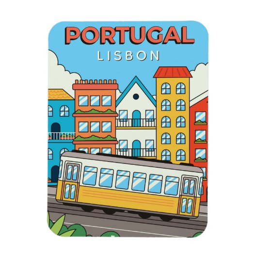 Aangepaste tekst Lissabon Portugal Magneet (Verticaal)