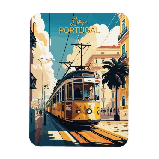 Aangepaste tekst Lissabon Portugal Magneet (Verticaal)