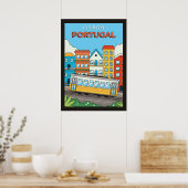 Aangepaste tekst Lissabon Portugal Poster (Keuken)