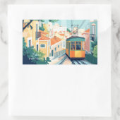 Aangepaste tekst Lissabon Portugal Rechthoekige Sticker (Tas)