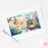 Aangepaste tekst Lissabon Portugal Rechthoekige Sticker (Envelop)