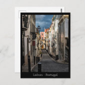 Aangepaste tekst Lissabon Street, Portugal Briefka Briefkaart (Voorkant / Achterkant)