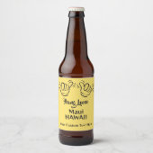 Aangepaste tekst, locatie en kleur Shaka Bier Etiket (Voorkant)