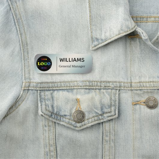 Aangepaste tekst Logo Business of Employees Silver Naamplaatje (In situ)