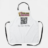 Aangepaste tekst, logo en QR-code Schort (Voorkant)