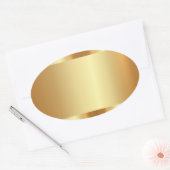 Aangepaste tekst Logo Gouden Lege Sjabloon Glamour Ovale Sticker (Envelop)
