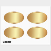 Aangepaste tekst Logo Gouden Lege Sjabloon Glamour Ovale Sticker (Vel)