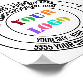 Aangepaste tekst Logo Naam Adres Info Business Pos Poster (Hoek)
