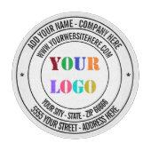 Aangepaste tekst Logo Naam Adres Info Snijplank (Voorkant)