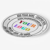 Aangepaste tekst Logo Naam Adres Website Papieren  Papieren Bordje (Gekanteld)