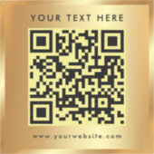 Aangepaste tekst Logo QR Code Sjabloon Glamour Gol Sticker (Voorkant)